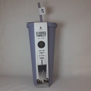 Manna Rubberized Dusty Lavender Purple Studded Tumbler 24oz with Straw New